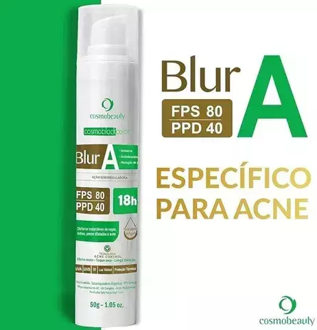 Blur A - Protetor Solar Antiacne FPS80 - Alta Proteção e Seborreguladora (Controle de Oleosidade)