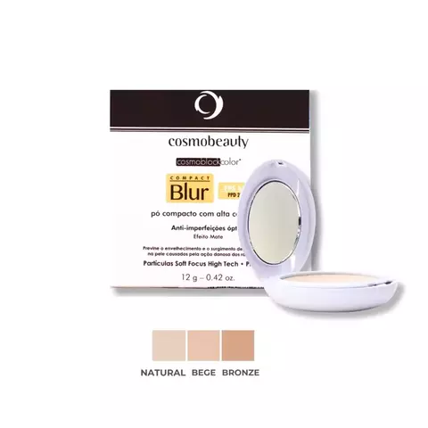 Compact Blur Cosmobeauty - Protetor Solar em Pó - Efeito Matte e Antienvelhecimento