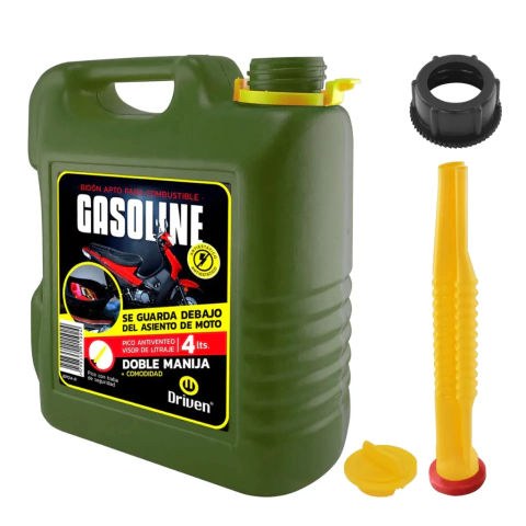 BIDÓN EXTRACHATO VERDE PARA MOTO - DRIVEN - 4LTS