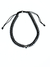 Pulsera hematite gruesa con medio circulo de plata 925