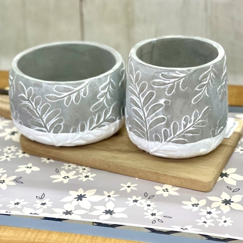 Maceta Cemento Flores