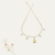 Choker Elos com Pontos de Luz e Gota Dourada, banhado em ouro 18K, adornado com cristais.