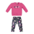 Conjunto Blusão Molecoton Calça Felpado Boca Grande Rosa - Koltrim Kids