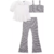 Trio de Blusa em Tricoline Top e Calça Flare em Molecotton Kukiê - comprar online