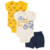 Trio Bebê Menino 2 Body Bory 1 Shorts Algodão RN M P G GG - loja online