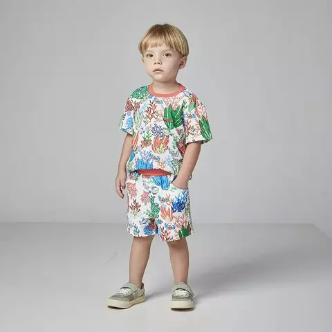 Conjunto Menino Camiseta Bermuda Fundo do Mar Oliver 2 anos