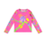 Conjunto 3 peças praia biquini camiseta manga longa rosa BG