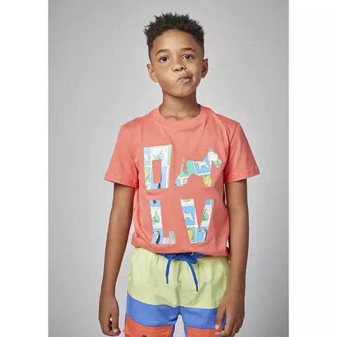Camiseta Manga Curta laranja Meninos 16 anos estilosa Oliver