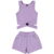 Conjunto Blusinha Cropped recortes teen Menina pink soda