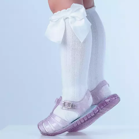 Meia Pimpolho 3/4 Bota 7 leguas Branca com Laco lateral