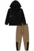 Conjunto Moletom Flanelado Grosso Preto Calca Marrrom LucBoo