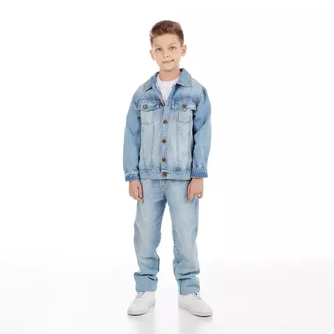 Jaqueta Jeans Lavagem Clara Casaco Meninos Infantil Oliver Kids - comprar online