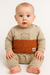 Conjunto Moletom Bebê calça saruel marrom ursinho glinny