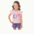 Conjunto menina camiseta cotton shorts valeen tam 1 2 3 na internet