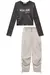 Conjunto Blusa Cropped calça parachute nylom Lilimoon - Koltrim Kids