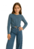Blusa Cropped Malha Canelada Velvet Veludo pink soda Teen - comprar online