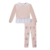 Blusão Moletom Babado ML e Legging Rosa Claro Kukie - Koltrim Kids