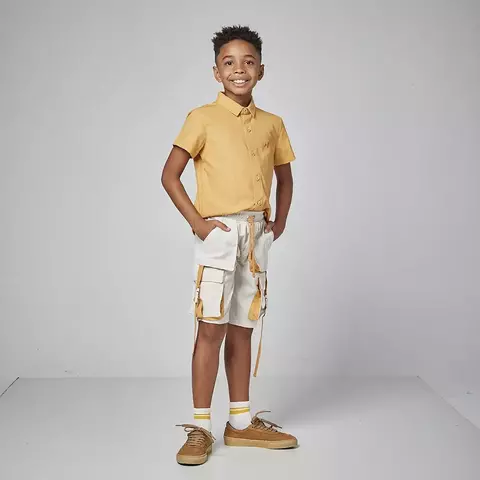 camisa manga curta linho alfaiataria oliver 14 anos