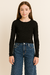 Blusa Camiseta manga longa malha canelada teen pink soda - comprar online