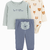 Trio Body Calça algodão azul bichinhos Manga curta Bebê cart na internet