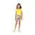 Conjunto Blusinha babado Short Saia Lima Floral boca Grande - Koltrim Kids