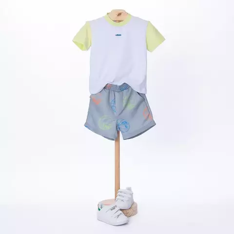 Conjunto Camiseta Branca shorts tectel basquete Oliver
