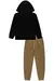 Imagem do Conjunto Moletom Flanelado Grosso Preto Calca Marrrom LucBoo