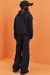 Conjunto Blusa Moletom Preto Recortes Calça Wideleg Teen na internet