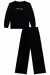 Conjunto Blusa Moletom Preto Recortes Calça Wideleg Teen - loja online