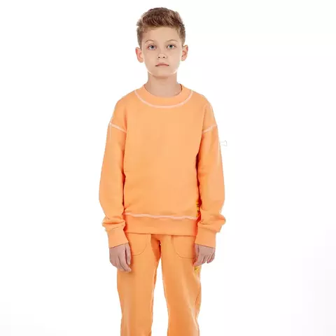 Conjunto moletom gola careca calça moletom laranja oliver