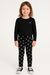calça legging grossa flanelada estampa coração preta glinny