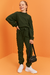Conjunto Juvenil Malha Waffle Verde Musgo Lilimoon Teen