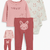 Trio Conjunto Bebê Menina 2 Body Bodies Calça Carter's Girl na internet