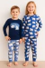 Pijama 3 pecas Plush Algodao Calça Cartrs Menino Azul - comprar online