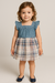 Vestido infantil Calvin Klein lavagem leve denim azul roxo - comprar online