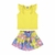 Conjunto Blusinha babado Short Saia Lima Floral boca Grande na internet