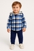 Conjunto camisa flanela xadrez e calca moletom carters