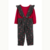 Jardineira Jumpsuit Flores + Body Vermelho Carters - Koltrim Kids