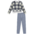Conjunto Blusa Sherpa Xadrez Azul Legging termica Kukie