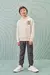 Conjunto Moletom Flanelado Capuz Offwhite Calca cinza LucBoo - loja online