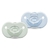 KIT C/ 2 CHUPETAS CALMING SOFT NIGHT 100% SIL TAM1 MENINO LILLO