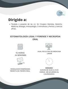 CURSO ESTOMATOLOGÍA LEGAL Y FORENSE + NECROPSIA ORAL en internet
