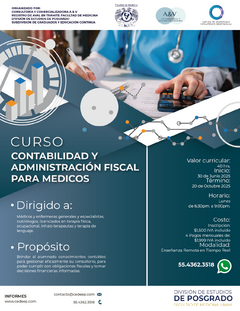CURSO CONTABILIDAD Y ADMINISTRACIÓN FISCAL PARA MÉDICOS - comprar en línea