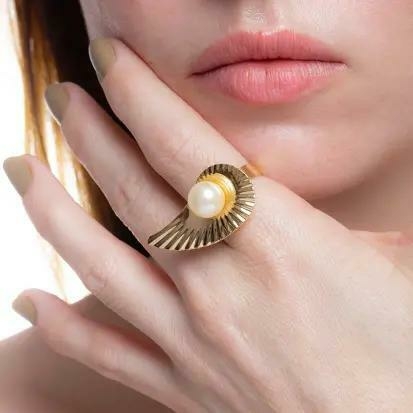 Anel Folha Pérola - comprar online