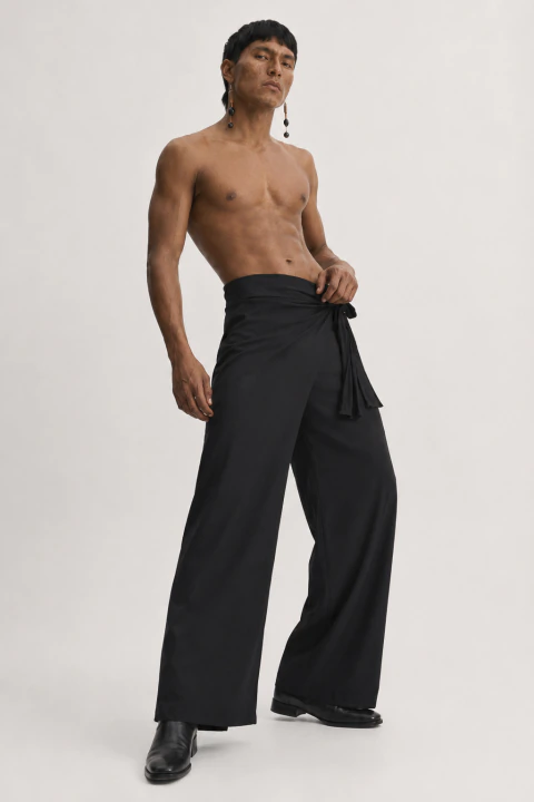 Calça Pantalona Transpasse CIPPÓO Enlace Preto