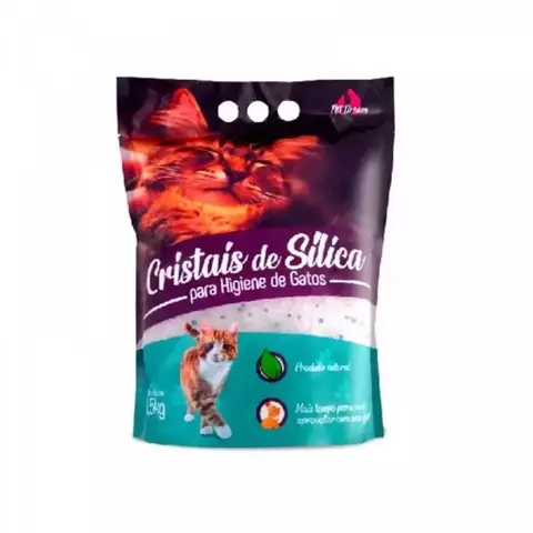 GRANULADO HIGIÊNICO PARA GATOS PET DREAM CRISTAIS E SÍLICA 1,5kg