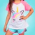 Baby Doll Raglan Unicórnio Infantil - loja online