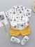 Conjunto De Camisa E Shorts De Verão Para Bebês Meninos Com Impressão De Desenhos Animados Em Triângulo, Gola Em Pé, Estilo Aleatório - comprar online