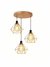 Luminária E-led Pendente Triplo Aramado Diamante 110v/220v Rose Gold - comprar online