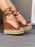 sandalia anabela feminina colorida original izza - loja online